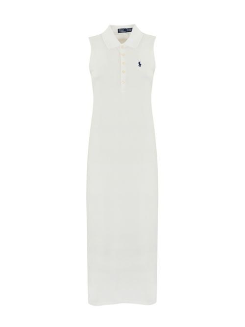 Abito smanicato in cotone stretch Bianco POLO RALPH LAUREN | 211968292001